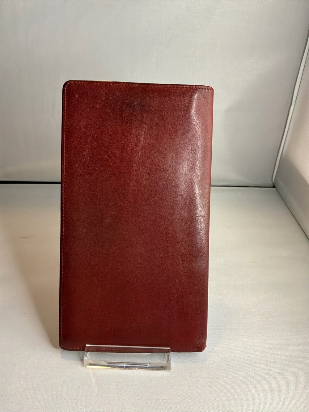 Cartier Burgundy Leather Long Wallet with Gold Corners - Picture 4 of 7